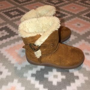Brown and Cream toddler boots